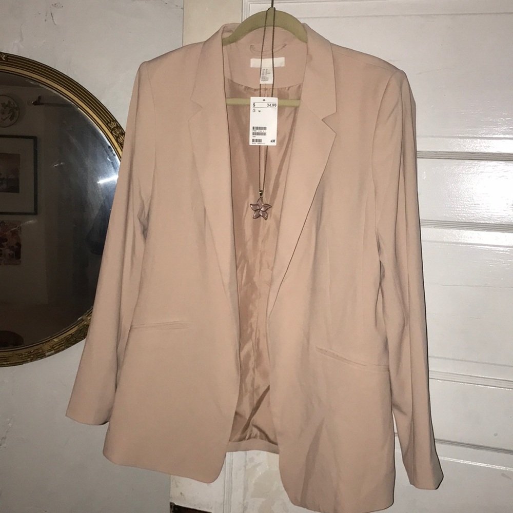 H&M blush boyfriend blazer